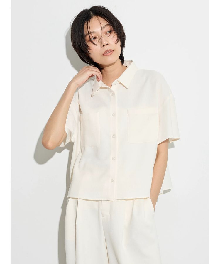 GARAGE OF GOOD CLOTHING「スラブツイルハーフスリーブブラウス」|シャツ・ブラウス|