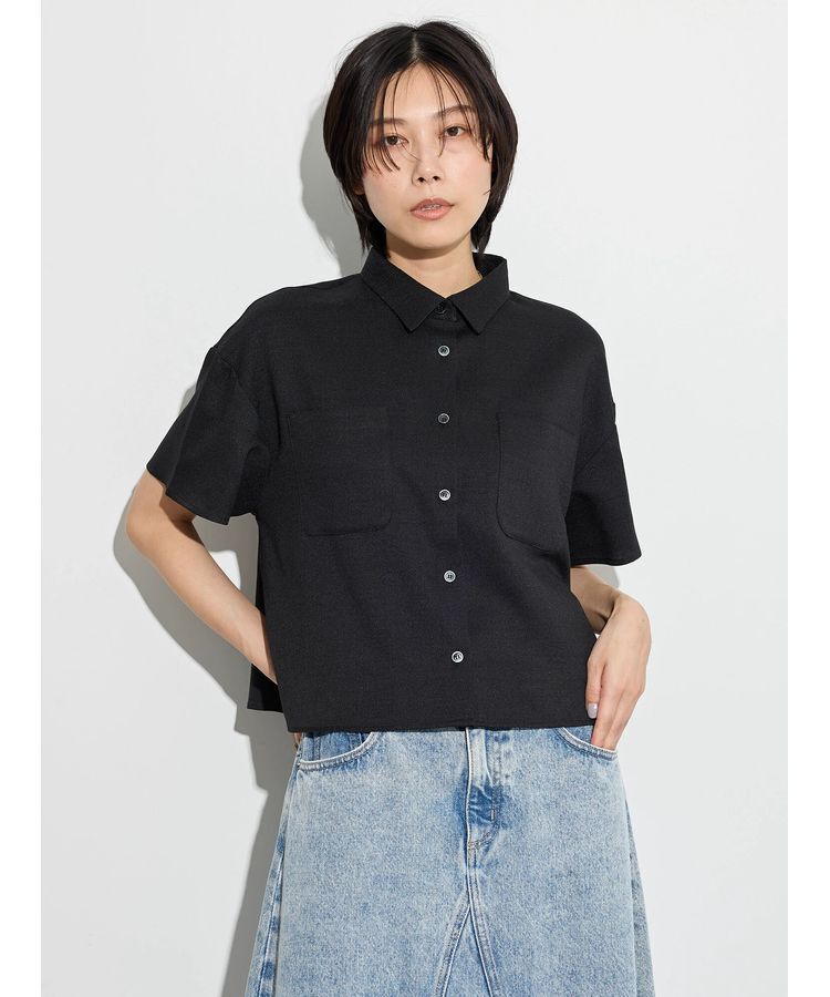 GARAGE OF GOOD CLOTHING「スラブツイルハーフスリーブブラウス」|シャツ・ブラウス|