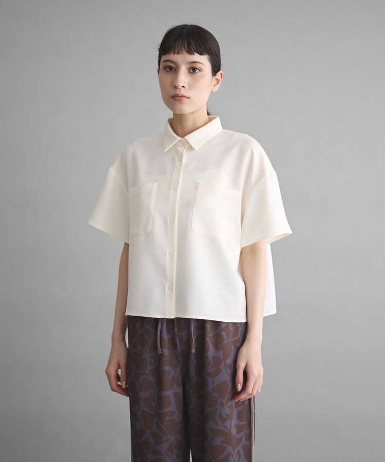 GARAGE OF GOOD CLOTHING「スラブツイルハーフスリーブブラウス」|シャツ・ブラウス|