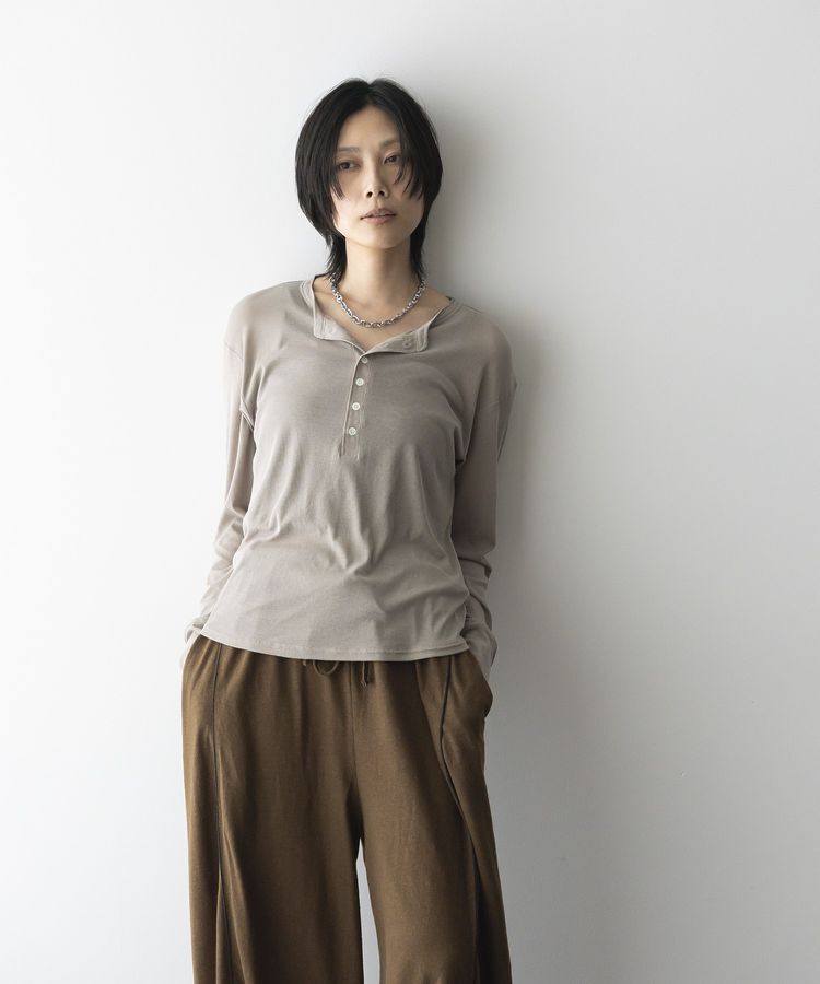 GARAGE OF GOOD CLOTHING「【日本製】シアーヘンリーネックプルオーバー」|Tシャツ・カットソー|Beige