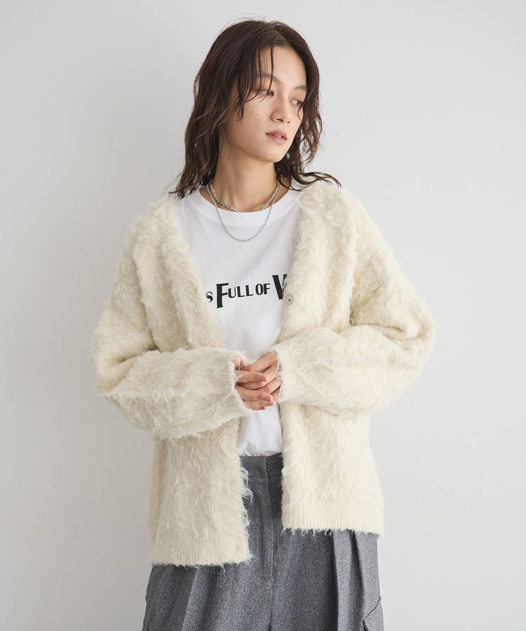 GARAGE OF GOOD CLOTHING「シャギーVニットカーディガン」|カーディガン|Ivory