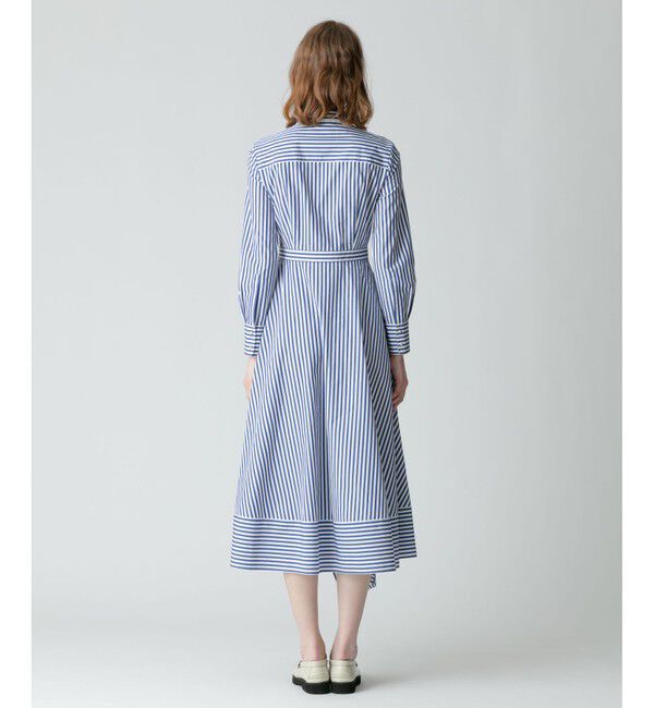 allureville「ストライプアシメフレアシャツワンピース」|ワンピース|