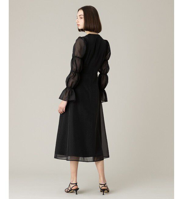 LOULOU WILLOUGHBY「【LOULOU WILLOUGHBY】ギャザーシフォンスリーブワンピース」|ワンピース|