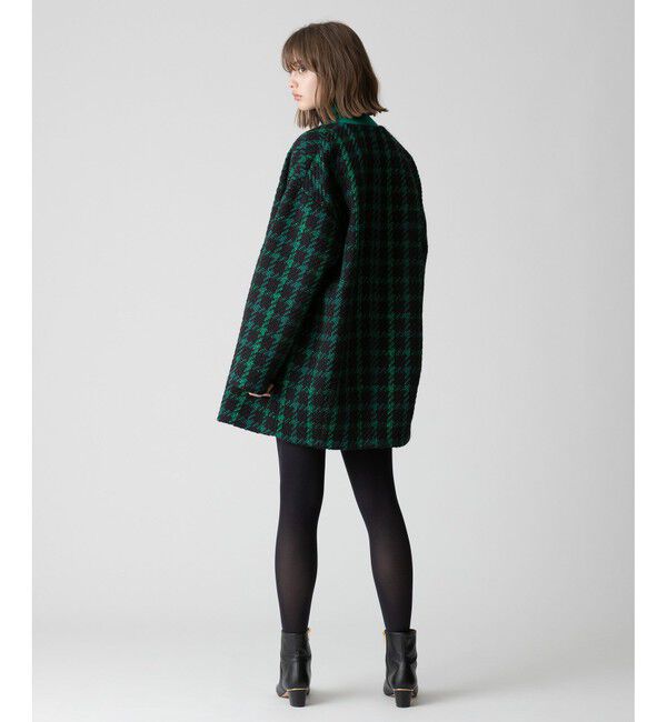 allureville「ジオリカチェックジップブルゾン」|ノーカラーコート|