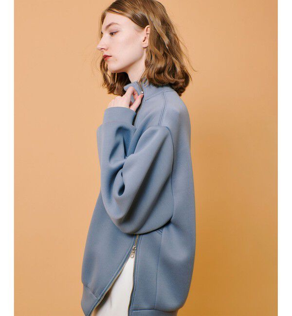 allureville「ボンディングアシンメトリーZIP プルオーバー」|スウェット・ジャージ|
