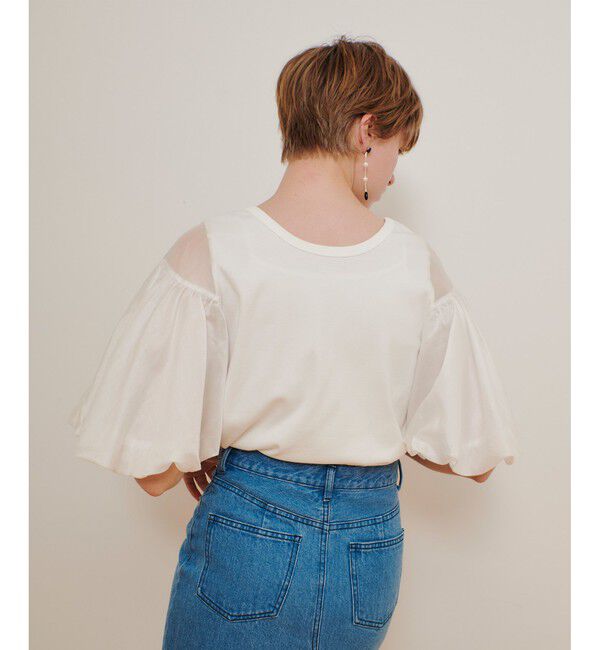 allureville「フライスコンビボリュームスリーブプルオーバー」|Tシャツ・カットソー|