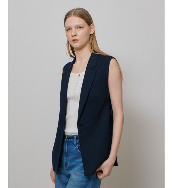 allureville「麻調カルゼサイドオープンジレ」|ベスト・ジレ|