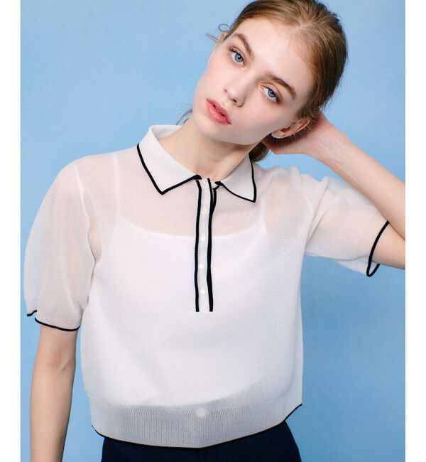 LOULOU WILLOUGHBY「【LOULOU WILLOUGHBY】シアーカノコポロ」|ニット・セーター|ホワイト