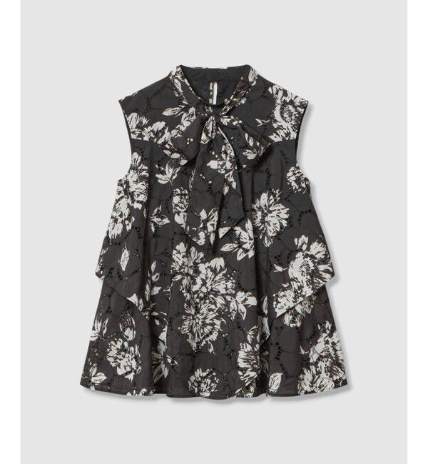 LOULOU WILLOUGHBY「【LOULOU WILLOUGHBY】モノトーンフラワー刺繍ブラウス」|シャツ・ブラウス|