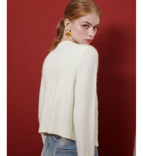 LOULOU WILLOUGHBY「【LOULOU WILLOUGHBY】ビーズフラワーカーディガン」|カーディガン|