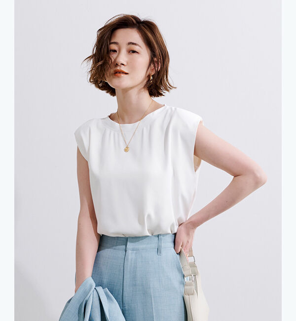 ur's「パワーショルダートップス」|Tシャツ・カットソー|ホワイト