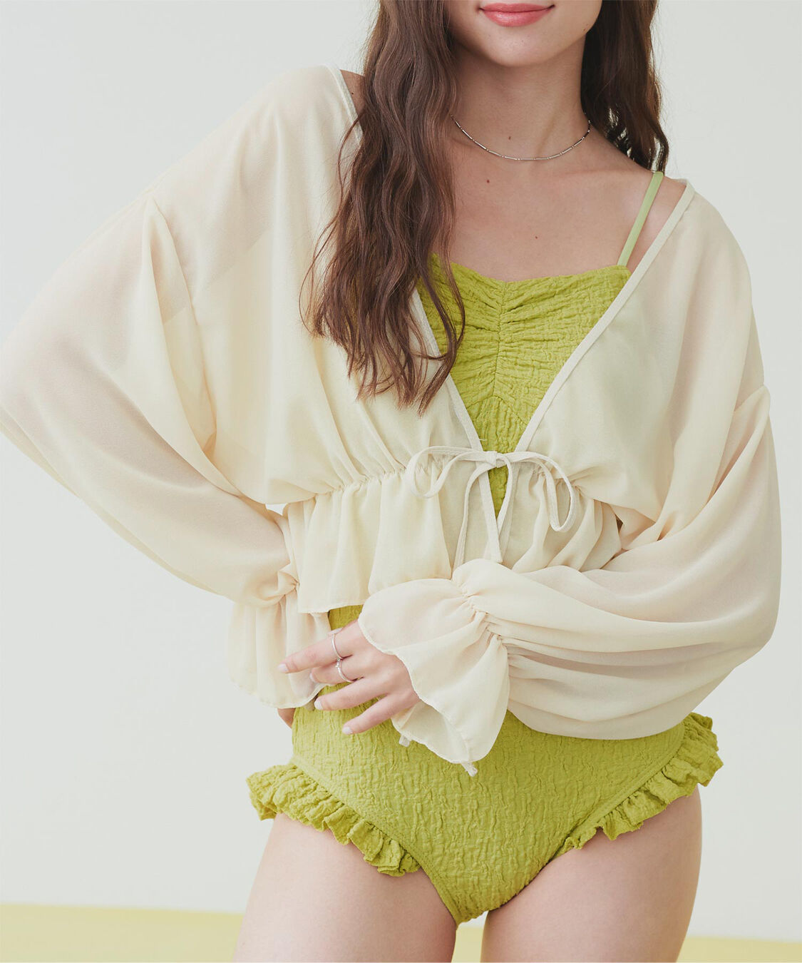 SEA DRESS「ボレロ付フリルデザインワンピース/セット水着」|ビキニ|