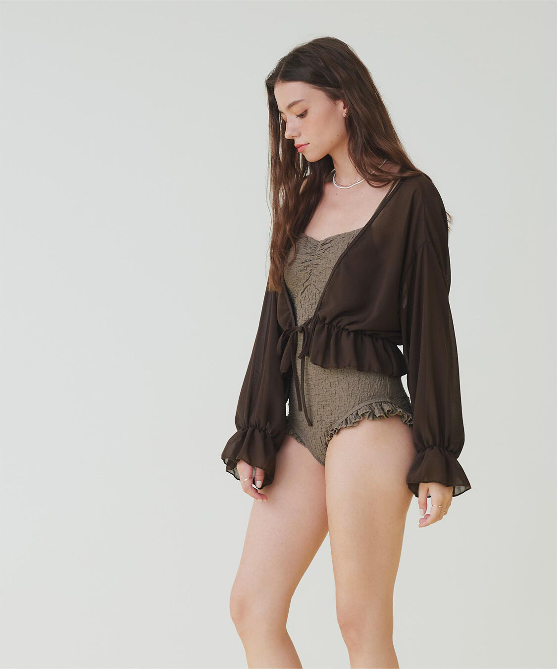 SEA DRESS「ボレロ付フリルデザインワンピース/セット水着」|ビキニ|