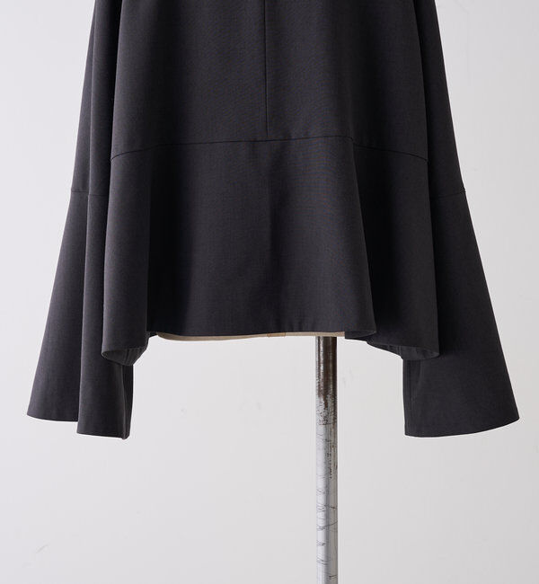  「【Du noir】ノーカラーペプラムシルエットジャケット」|テーラードジャケット|