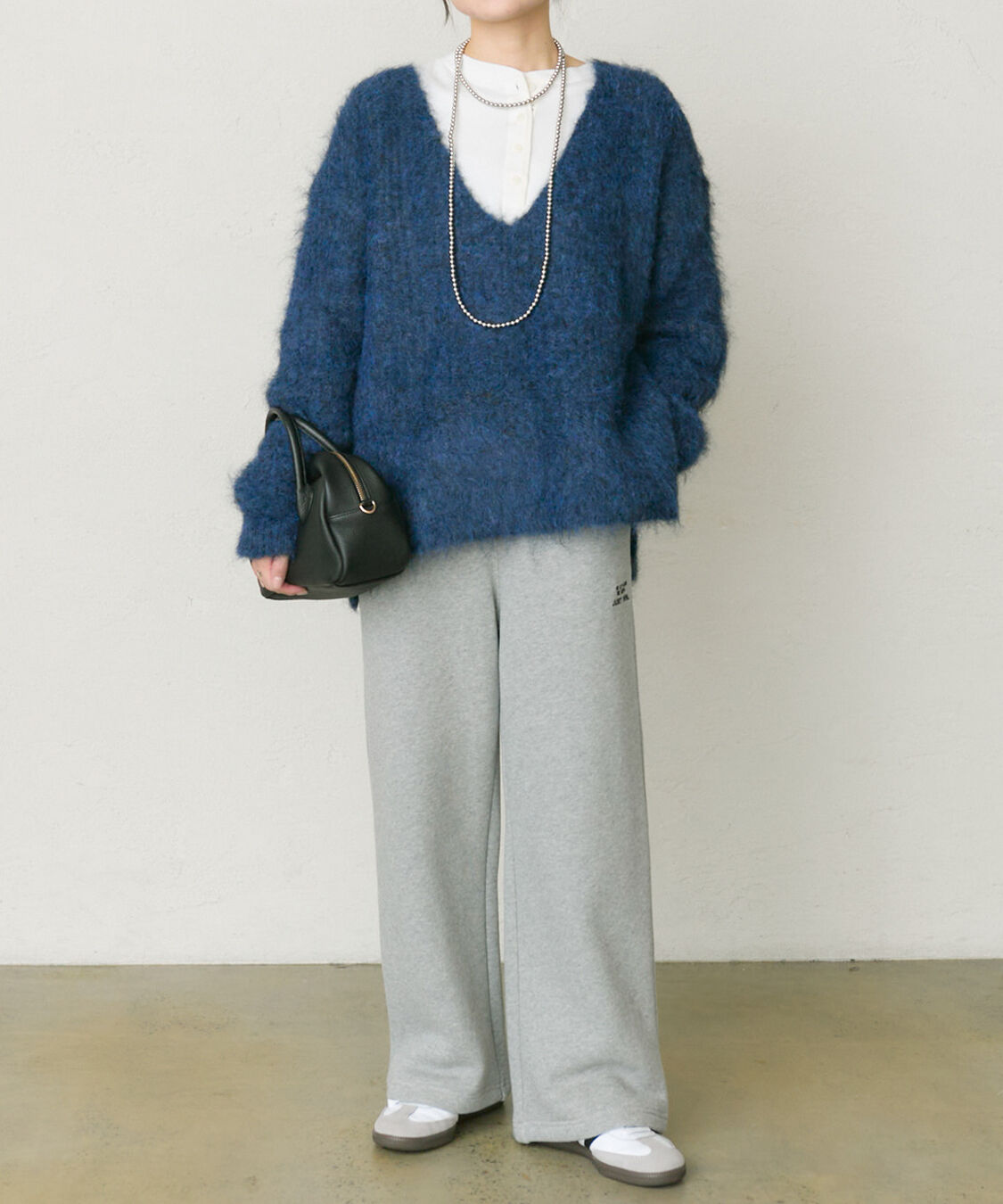  「起毛Vネックニットプルオーバー」|ニット・セーター|