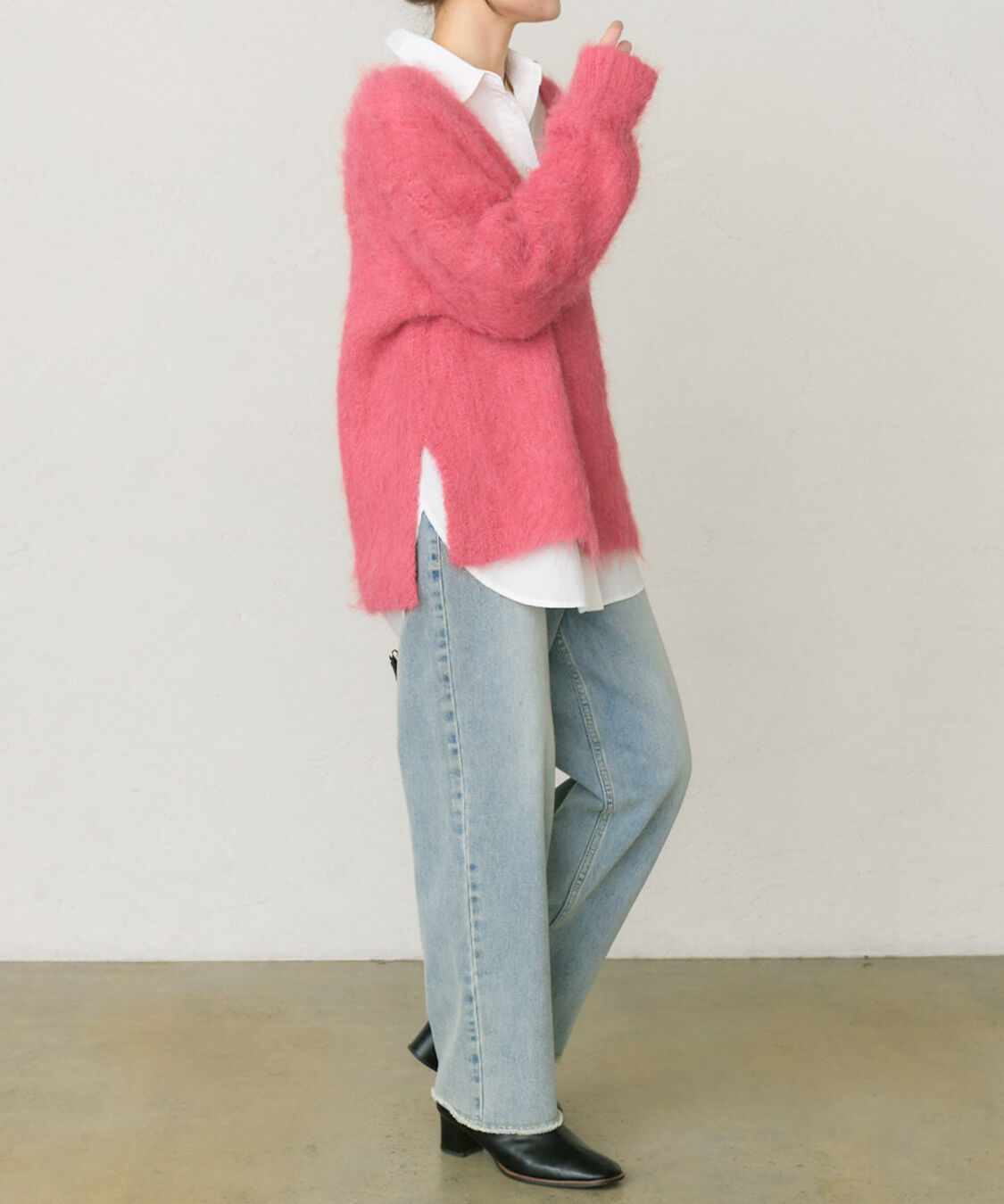  「起毛Vネックニットプルオーバー」|ニット・セーター|