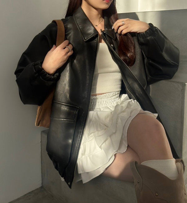  「フェイクレザージャケット」|ダウンベスト・ベスト|