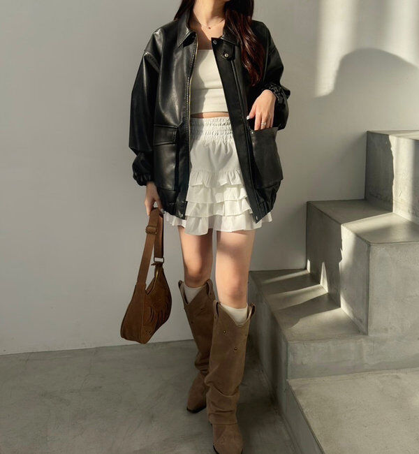  「フェイクレザージャケット」|ダウンベスト・ベスト|