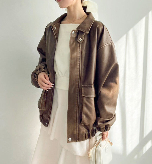  「フェイクレザージャケット」|ダウンベスト・ベスト|