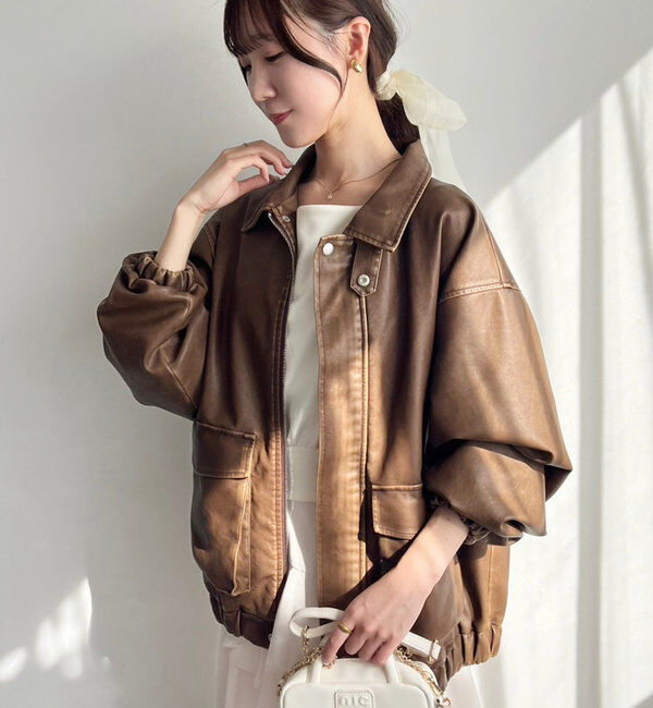  「フェイクレザージャケット」|ダウンベスト・ベスト|