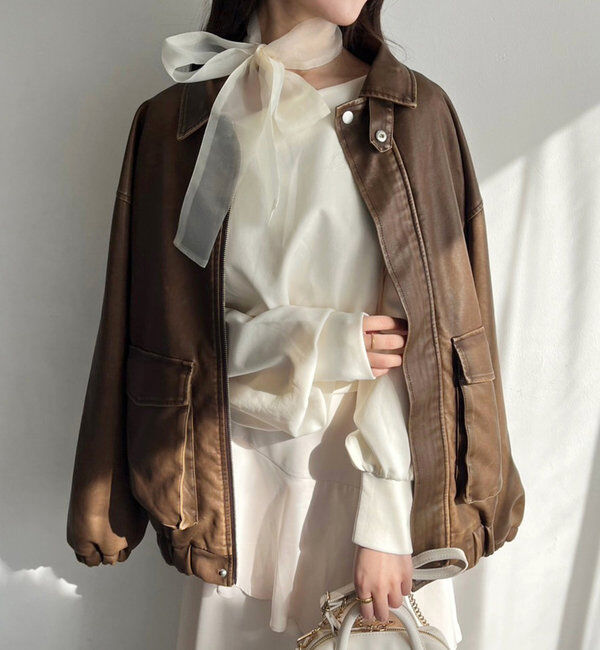  「フェイクレザージャケット」|ダウンベスト・ベスト|