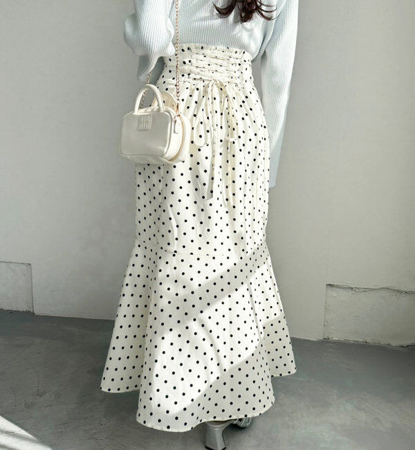  「【マイナス5キロ見え】後ろレースアップマーメイドスカート」|スカート|