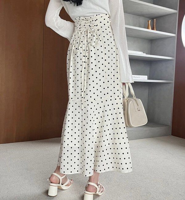  「【マイナス5キロ見え】後ろレースアップマーメイドスカート」|スカート|