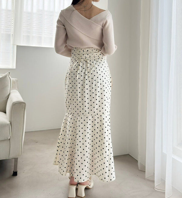  「【マイナス5キロ見え】後ろレースアップマーメイドスカート」|スカート|