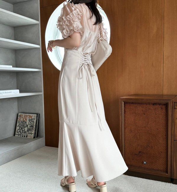  「【マイナス5キロ見え】後ろレースアップマーメイドスカート」|スカート|