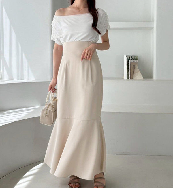  「【マイナス5キロ見え】後ろレースアップマーメイドスカート」|スカート|