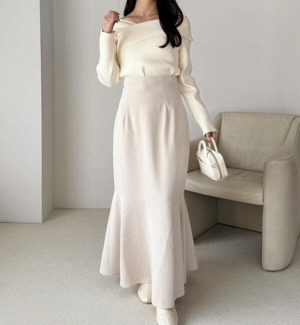  「【マイナス5キロ見え】後ろレースアップマーメイドスカート」|スカート|