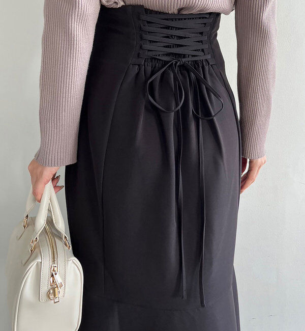  「【マイナス5キロ見え】後ろレースアップマーメイドスカート」|スカート|