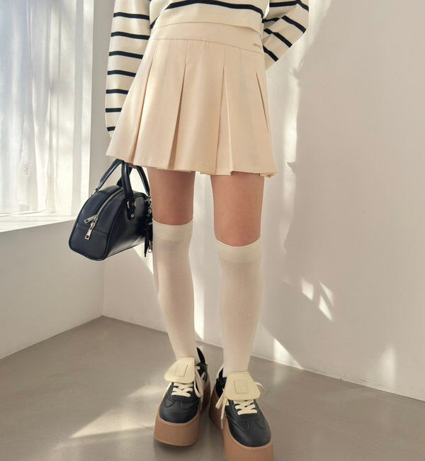  「プレート付プリーツミニスカート」|スカート|