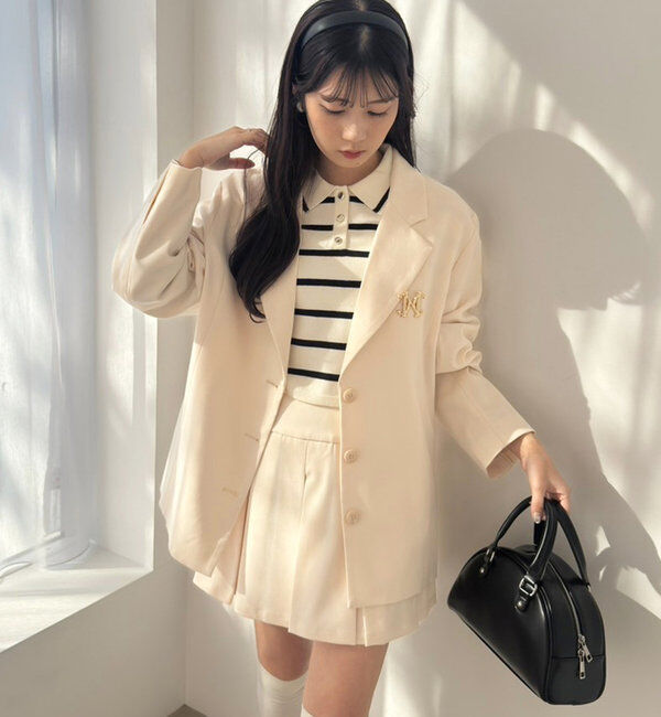  「プレート付プリーツミニスカート」|スカート|