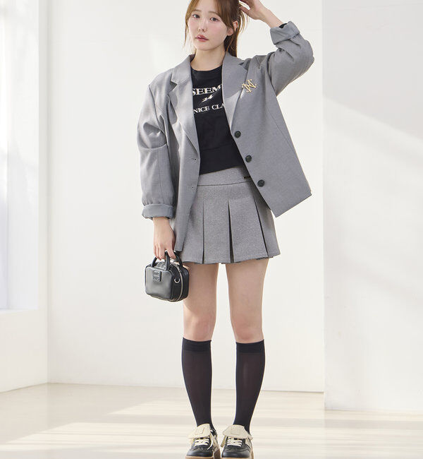  「プレート付プリーツミニスカート」|スカート|