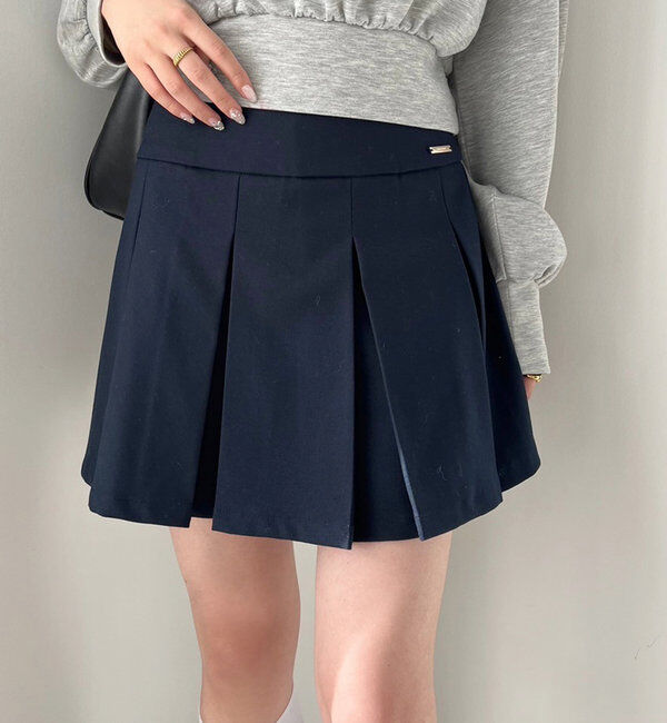  「プレート付プリーツミニスカート」|スカート|