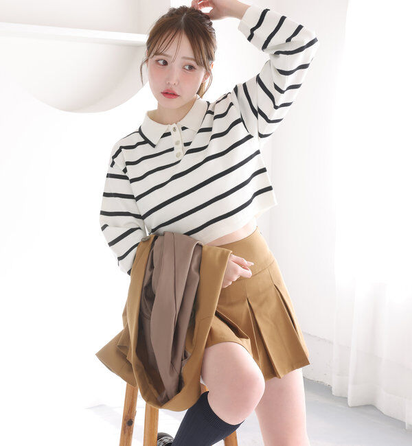  「プレート付プリーツミニスカート」|スカート|