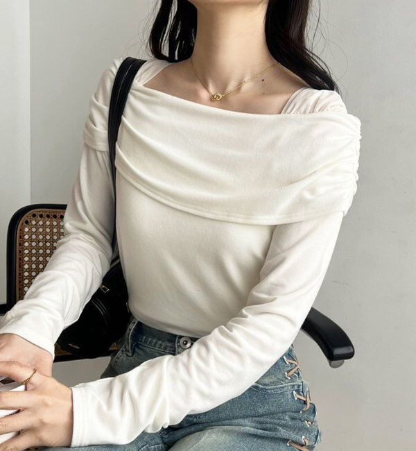  「オフショルトップス」|プルオーバー|オフホワイト