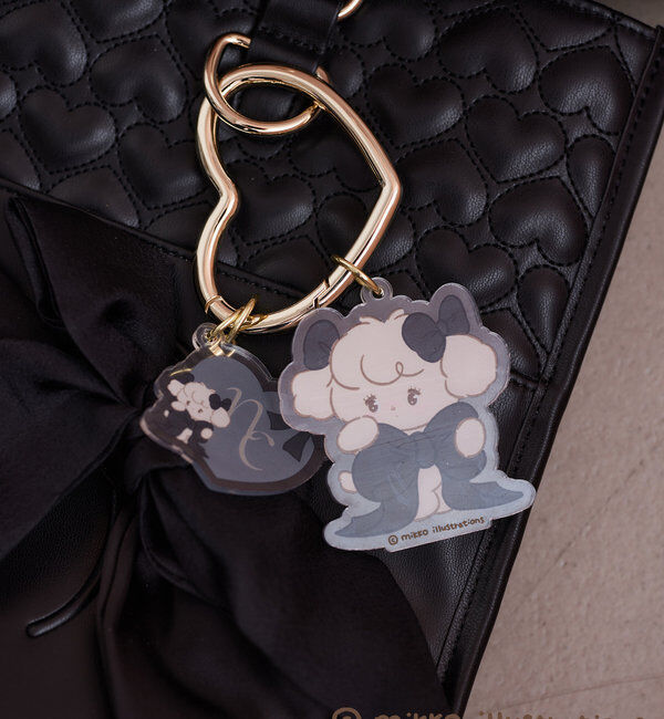  「【mikko コラボ】ハートカラビナチャーム」|その他|ブラック