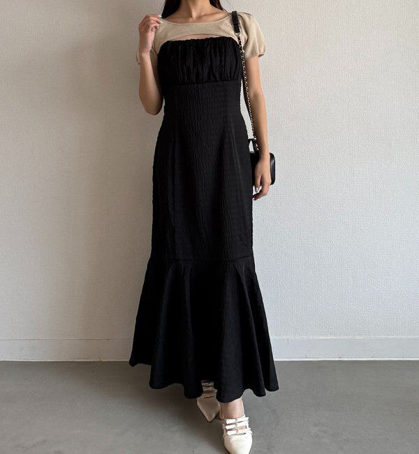  「ニットセットキャミワンピ」|ワンピース|ブラック