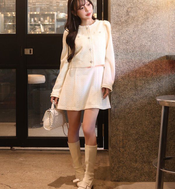  「【Twinkle Collection】ビジューリボンミニワンピ」|ワンピース|