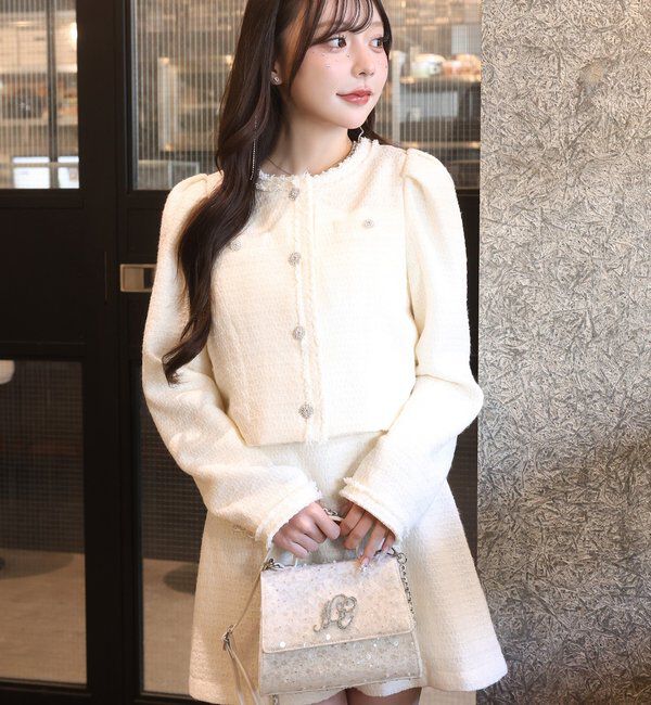  「【Twinkle Collection】ビジューリボンミニワンピ」|ワンピース|