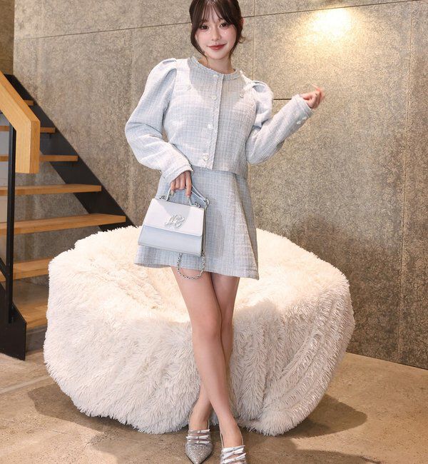  「【Twinkle Collection】ビジューリボンミニワンピ」|ワンピース|