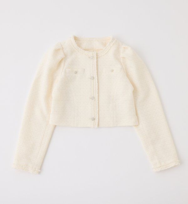  「【Twinkle Collection】キラキラノーカラージャケット」|ダウンベスト・ベスト|