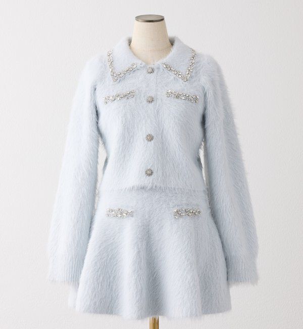  「【Twinkle Collection】ビジュー付フェザーニットセットアップ」|ワンピース|