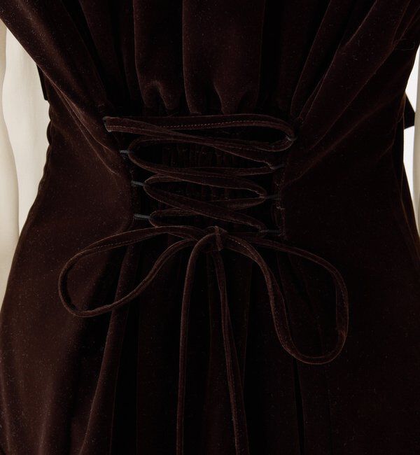  「【Occasion Collection】ベロアリボン異素材ワンピース」|ワンピース|