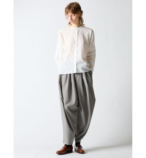 mizuiro ind「mizuiro ind バックギャザーワイドシャツ」|シャツ・ブラウス|