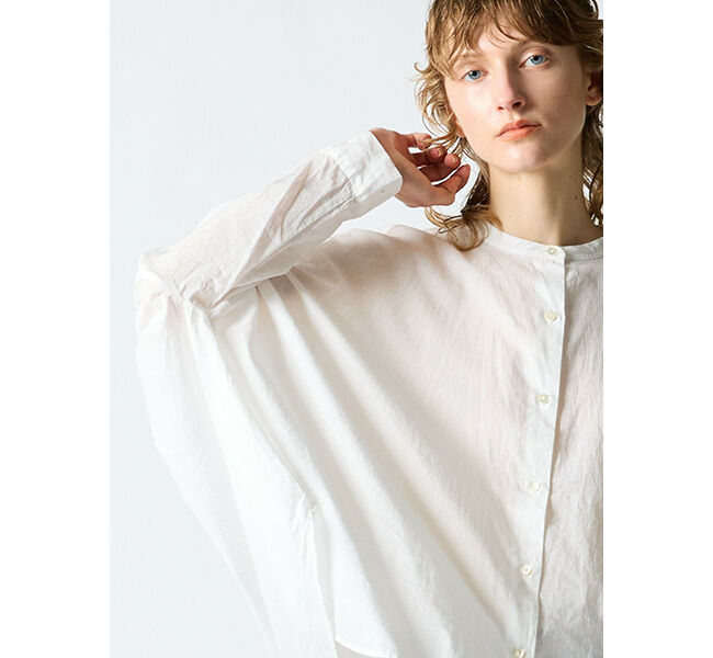 mizuiro ind「mizuiro ind バックギャザーワイドシャツ」|シャツ・ブラウス|
