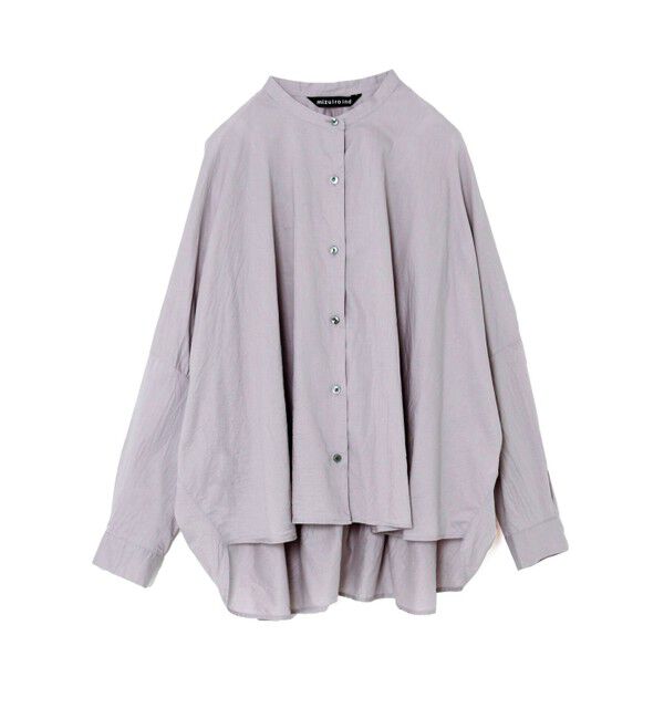 mizuiro ind「mizuiro ind バックギャザーワイドシャツ」|シャツ・ブラウス|グレー