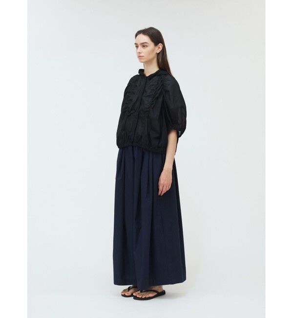 mizuiro ind「mizuiro ind ギャザーフード付きシャツ」|シャツ・ブラウス|